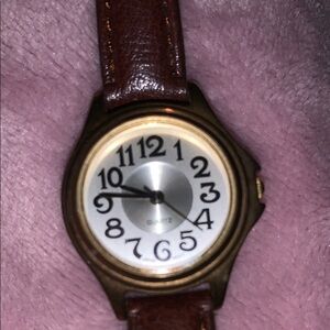 Brown Leather Strap Quartz Watch